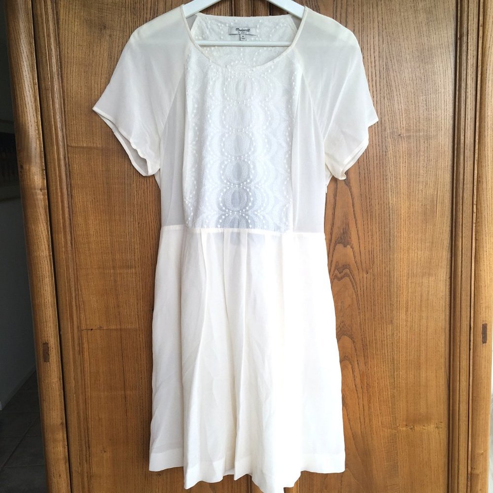 Madewell Ivory Silk Dress
